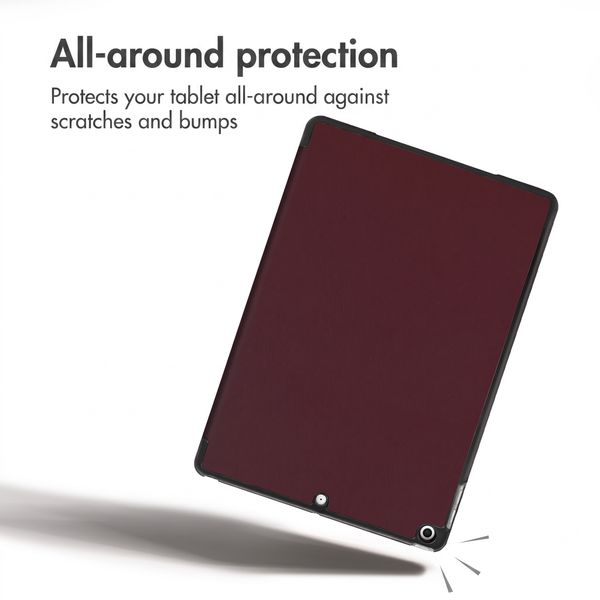 imoshion Trifold Book Case Apple iPad 9 (2021) 10.2 inch / iPad 8 (2020) 10.2 inch / iPad 7 (2019) 10.2 inch - Bordeaux
