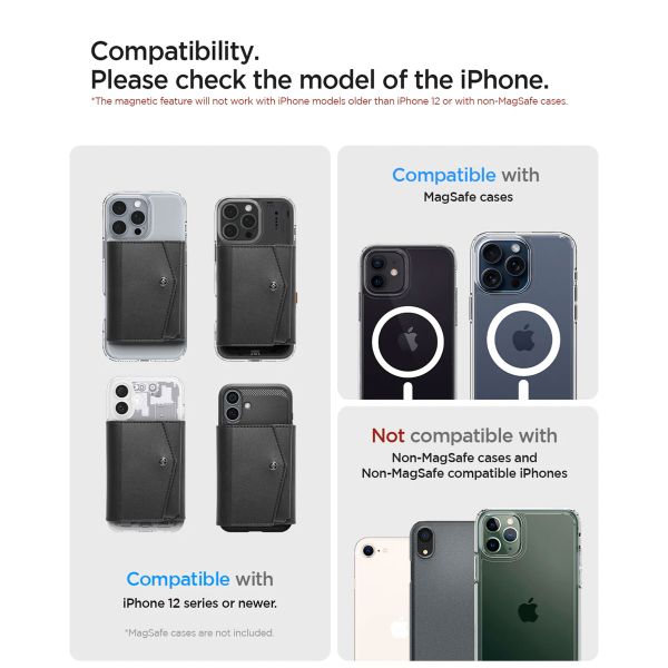 Spigen Valentinus Pro MagFit kaarthouder - Zwart