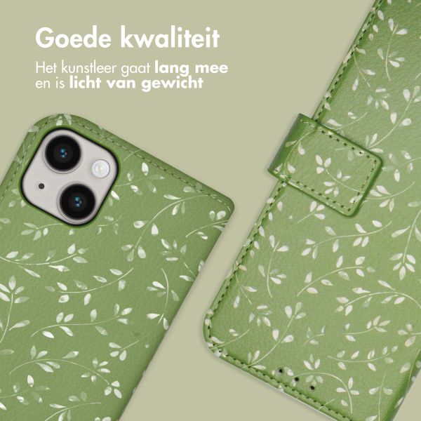 imoshion Design Bookcase iPhone 14 - Green Flowers