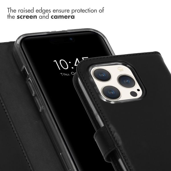 Selencia Genuine Leather Book Case Apple iPhone 15 Pro - Black