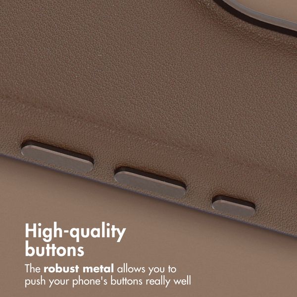 Accezz Leather Back Cover with MagSafe Apple iPhone 16 Pro - Coffee Brown
