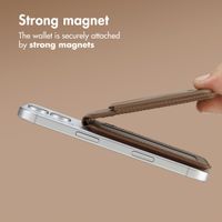 Accezz Leather Wallet with Stand - Compatible with MagSafe and Qi2 - Coffee Brown