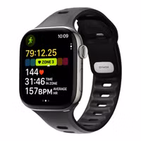 Nomad Tempo siliconen band Apple Watch Series 1 - 11 / SE / Ultra (44/45/46/49 mm) - Black