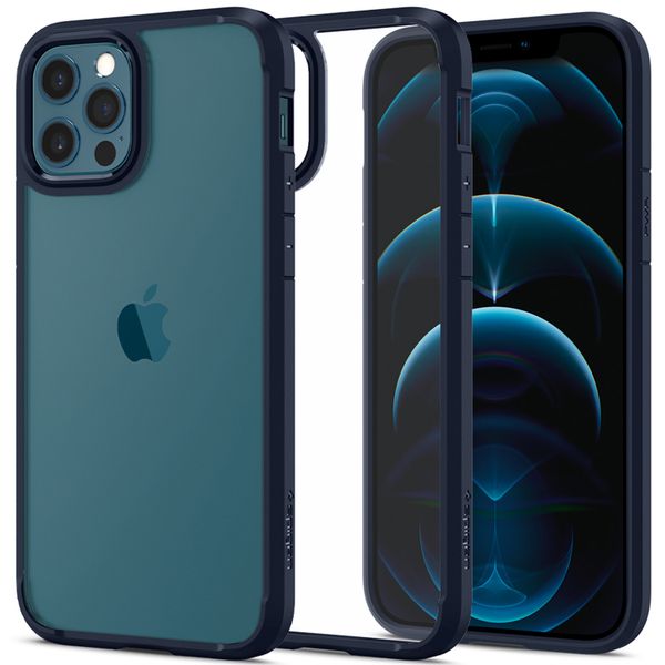 Spigen Ultra Hybrid Backcover iPhone 12 (Pro) - Donkerblauw