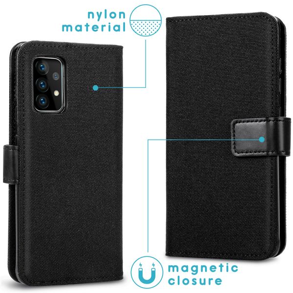 imoshion Luxe Canvas Bookcase Samsung Galaxy A72 - Zwart