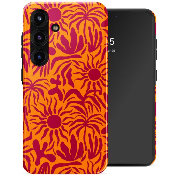 Selencia Vivid Tough Backcover Samsung Galaxy S25 - Tropical Vibes Apricot