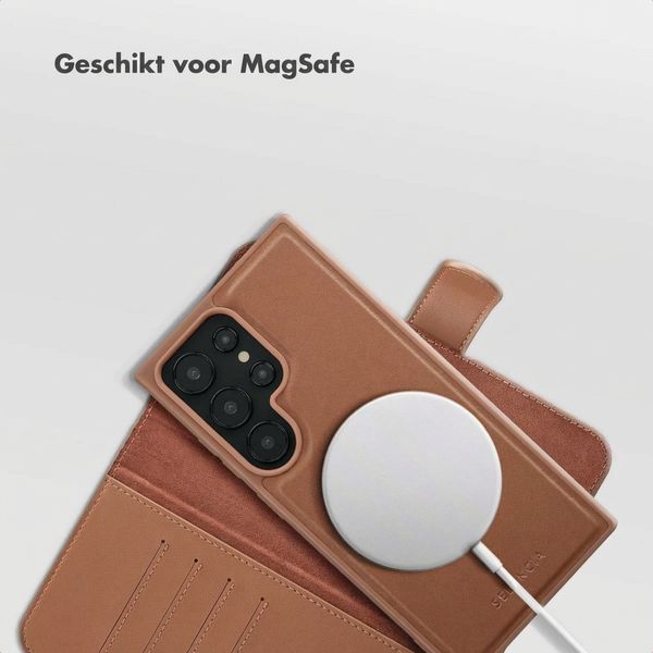 Selencia Olyn Uitneembare Bookcase met MagSafe Samsung Galaxy S24 Ultra - Bruin