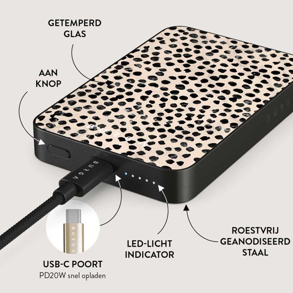 Burga Magnetic Powerbank 5.000 mAh - Geschikt voor MagSafe en Qi2 - Almond Latte / Gunmetal