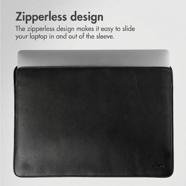 Accezz Leather laptop sleeve 16 inch - Black