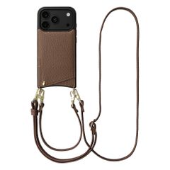 Selencia Nova Telefoonhoes met Koord en Pashouder Apple iPhone 18 Pro Max / 17 Pro Max - Mocha Brown