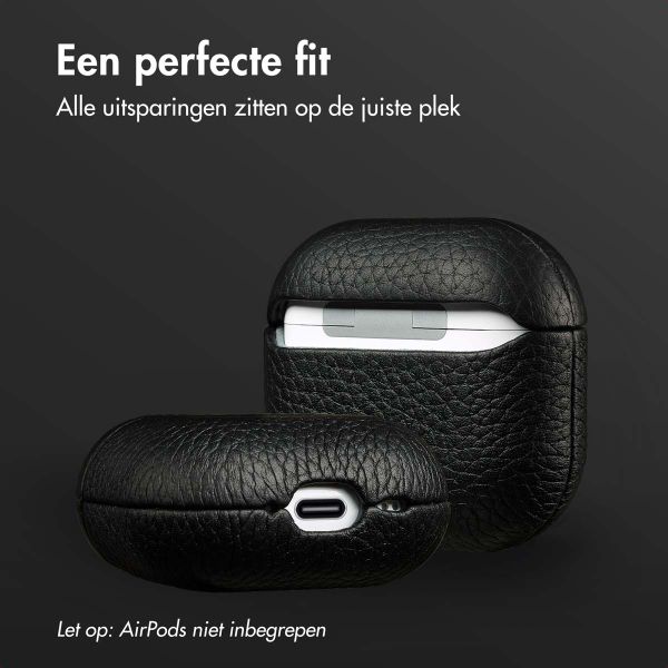 Accezz Echt Leren Case AirPods 4 - Zwart