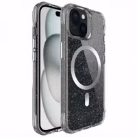 imoshion Clear Glitter Backcover met MagSafe Apple iPhone 15 - Zilver