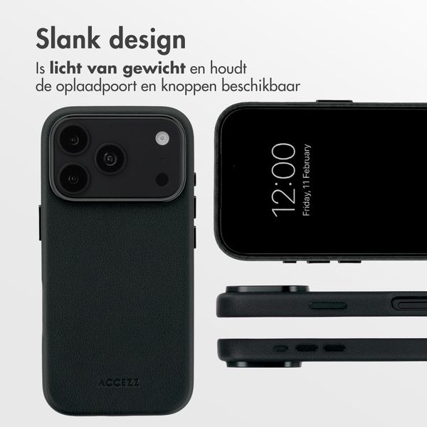 Accezz MagSafe Leather Backcover Apple iPhone 18 Pro / 17 Pro - Onyx Black
