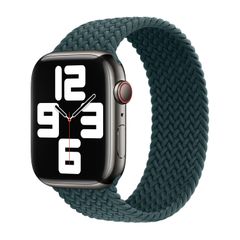 Apple Gevlochten solobandje Apple Watch Series 1 - 9 / SE (38/40/41 mm) | Series 10 / 11 (42 mm) - Maat 7 - Rainforest