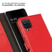 Selencia Echt Lederen Bookcase Samsung Galaxy A12 - Rood