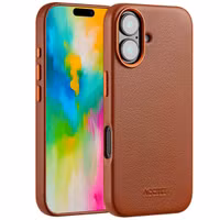 Accezz MagSafe Leather Backcover Apple iPhone 16 - Sienna Brown