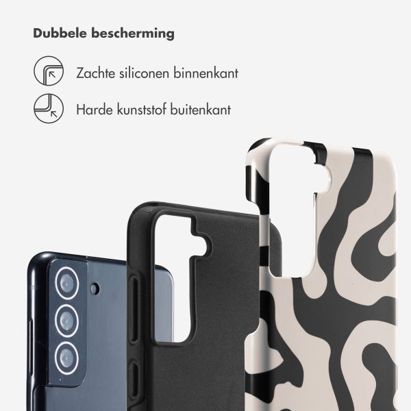 Selencia Vivid Backcover Samsung Galaxy S21 FE - Art Wave Black