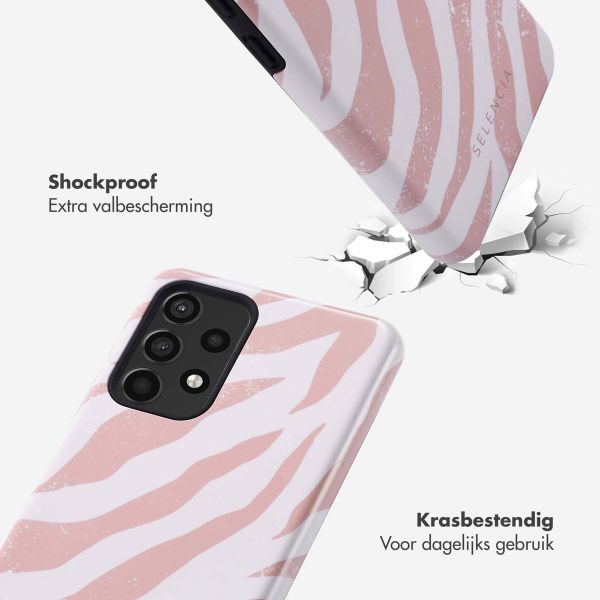 Selencia Vivid Tough Backcover Samsung Galaxy A52(s) (5G/4G) - Colorful Zebra Old Pink