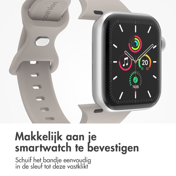 imoshion Siliconen⁺ bandje Apple Watch Series 1 t/m 9 / SE (38/40/41 mm) | Series 10 / 11 (42 mm) - Maat S/M - Stone