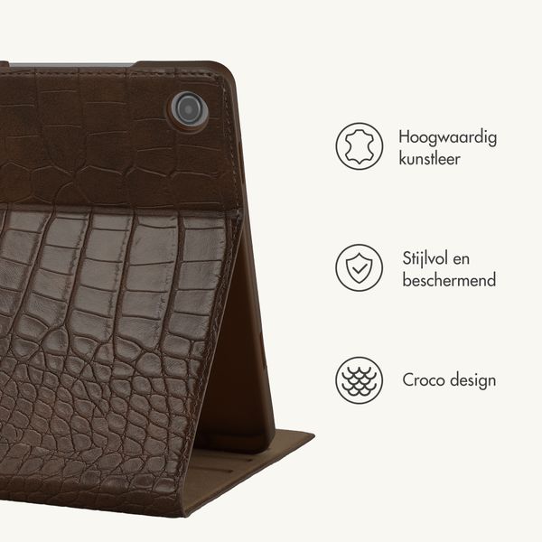Selencia Croco bookcase Samsung Galaxy Tab A11 Plus / A9 Plus - Choco Brown
