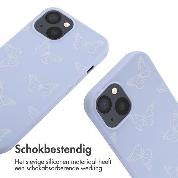 imoshion Siliconen design hoesje met koord iPhone 13 - Butterfly