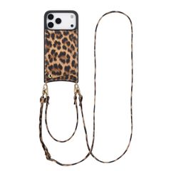 Selencia Nova Phone Case with Cord and Card Holder Apple iPhone 17 Pro Max - Leopard