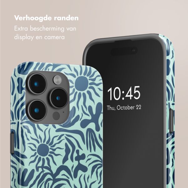Selencia Vivid Tough Backcover met MagSafe Apple iPhone 15 Pro - Tropical Vibes Light Blue