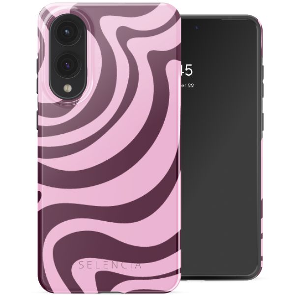 Selencia Vivid Backcover Samsung Galaxy S25 Edge - Wavy Swirl Pink Plum