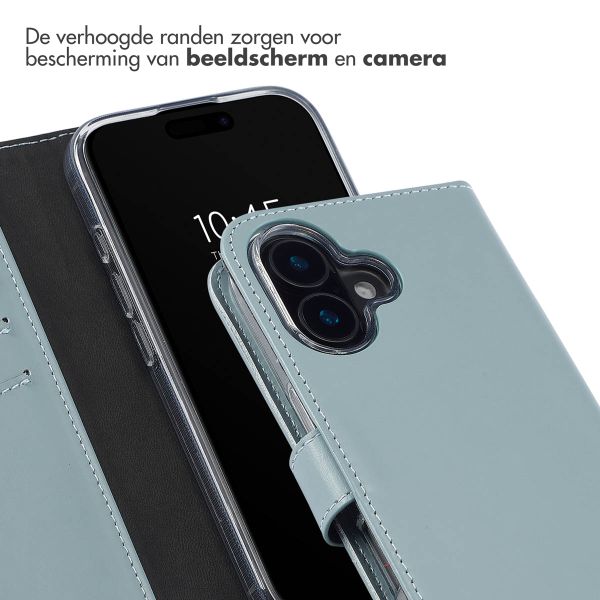 Selencia Echt Leren Bookcase Apple iPhone 16 Plus - Air Blue