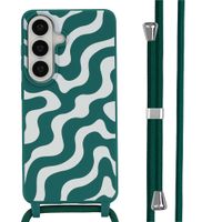 imoshion Siliconen design hoesje met koord Samsung Galaxy S26 - Petrol Green Groovy