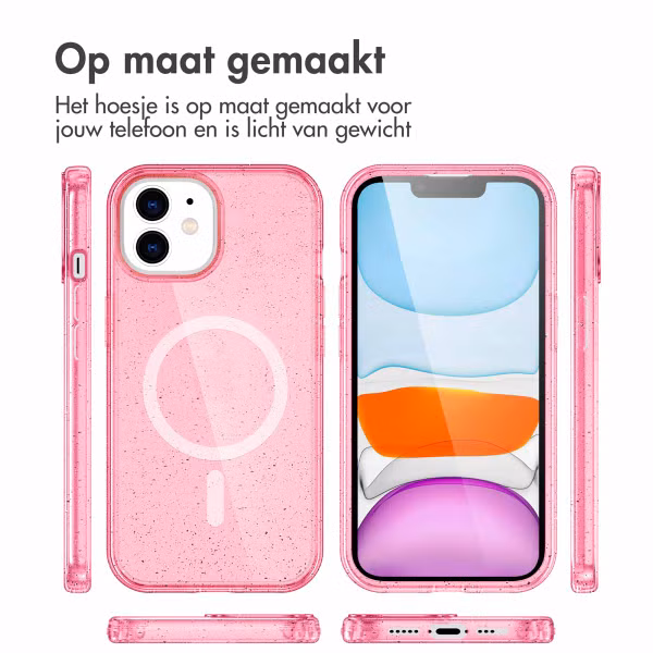 imoshion Sparkle Backcover met MagSafe Apple iPhone 12 (Pro) - Glitter Roze