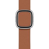 Apple Leather Band Modern Buckle Apple Watch Series 1 t/m 9 / SE (38/40/41 mm) | Series 10 / 11 (42 mm) - Maat L - Saddle Brown