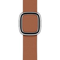 Apple Leather Band Modern Buckle Apple Watch Series 1 t/m 9 / SE (38/40/41 mm) | Series 10 (42 mm) - Maat L - Saddle Brown