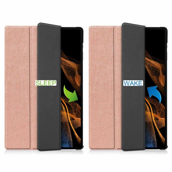 imoshion Trifold Bookcase Samsung Galaxy Tab S8 Ultra - Rosé Goud