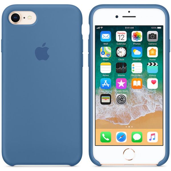 Apple Silicone Backcover iPhone SE (2022 / 2020) / 8 / 7 - Denim Blue