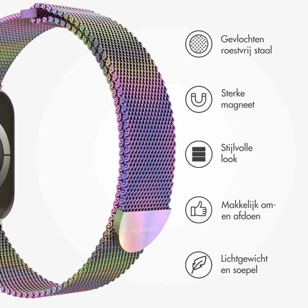 imoshion Milanees magnetisch bandje Apple Watch Series 1 - 9 / SE (38/40/41 mm) | Series 10 / 11 (42 mm) - Maat S - Colorful