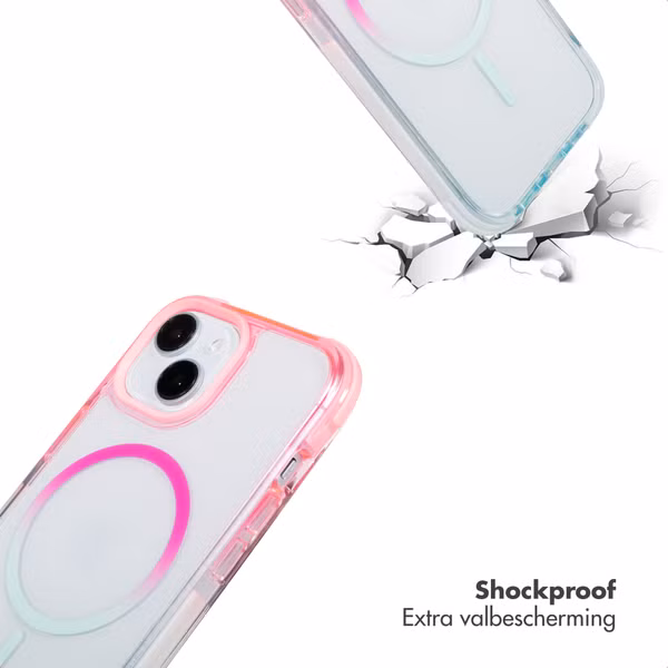 Selencia Gradient Backcover met MagSafe Apple iPhone 15 - Roze / Blauw