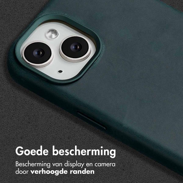 Accezz Vintage Leather Magsafe Backcover Apple iPhone 15 - Smokey Green