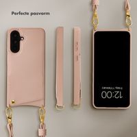Selencia Nova Telefoonhoes met Koord en Pashouder Samsung Galaxy A56 - Dusty Rose