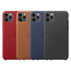 Apple 4 Pack Leather Backcover iPhone 11 Pro Max - Red + Saddle Brown + Midnight Blue + Black