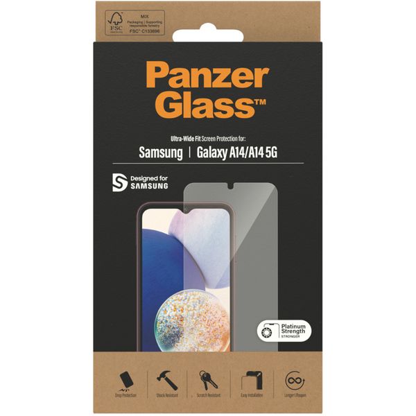 PanzerGlass Ultra-Wide Fit Anti-Bacterial Screenprotector Samsung Galaxy A14 (5G/4G)