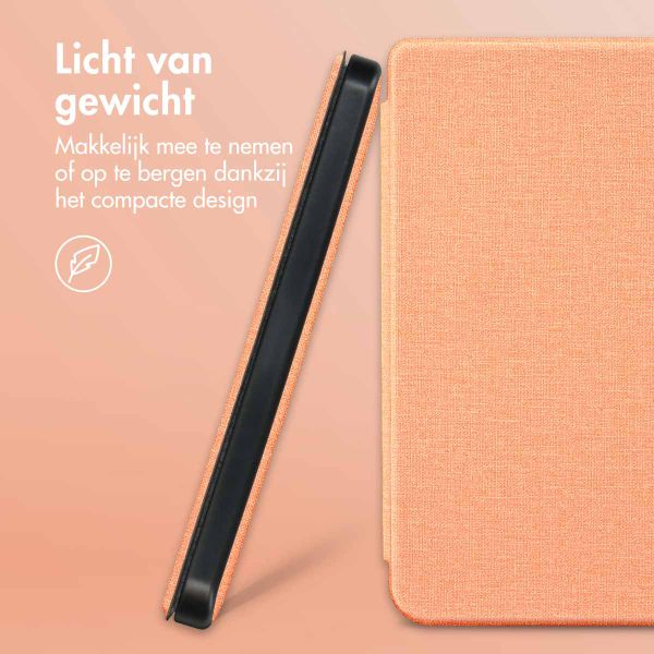 imoshion Canvas Sleepcover Bookcase Kobo Nia - Peach