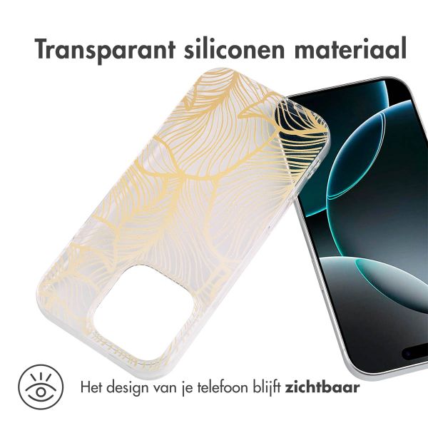 imoshion Design hoesje Apple iPhone 16 Pro - Golden Leaves Transparant