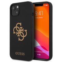 Guess 4G Logo Silicone Backcover iPhone 13 Mini - Zwart