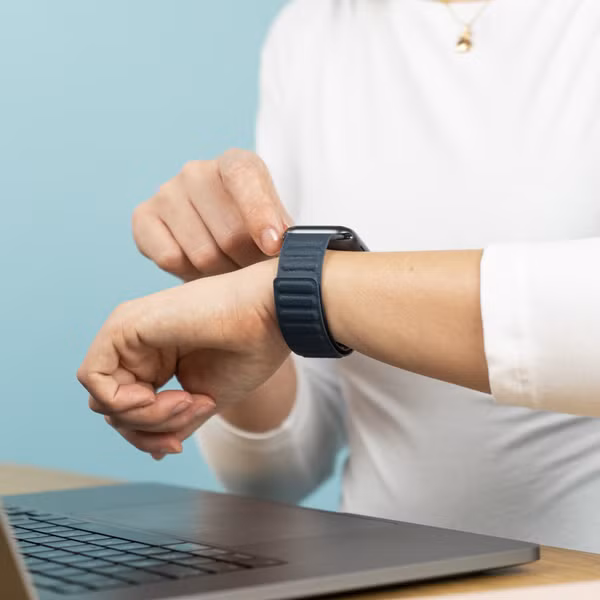 imoshion Vegan lederen bandje Apple Watch Series 1-9 / SE-38/40/41 mm