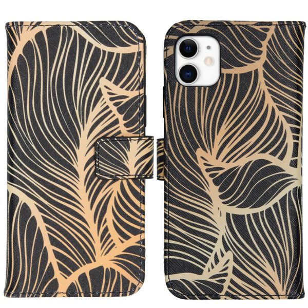 imoshion Design Softcase Bookcase iPhone 11 - Golden Leaves