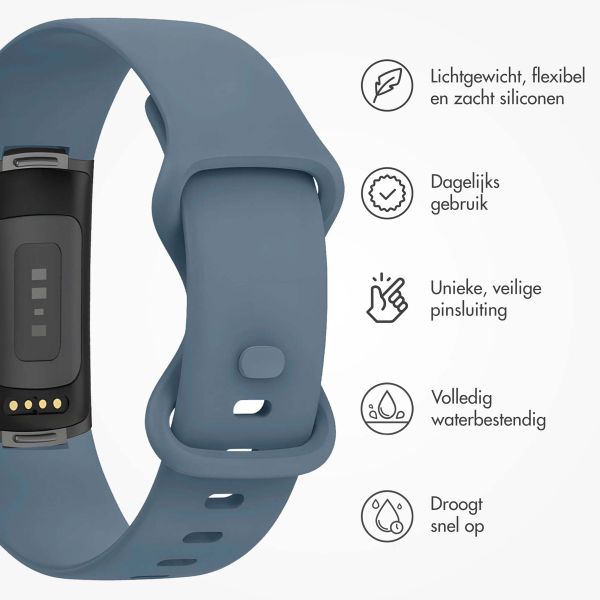 imoshion Siliconen bandje Fitbit Charge 5 / Charge 6 - Maat L - Official Blue