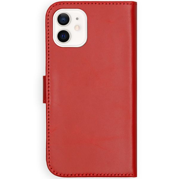 Selencia Echt Lederen Bookcase iPhone 12 Mini - Rood