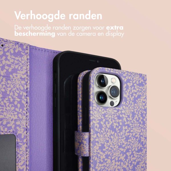 imoshion Design Bookcase Apple iPhone 12 (Pro) - Purple White Flowers