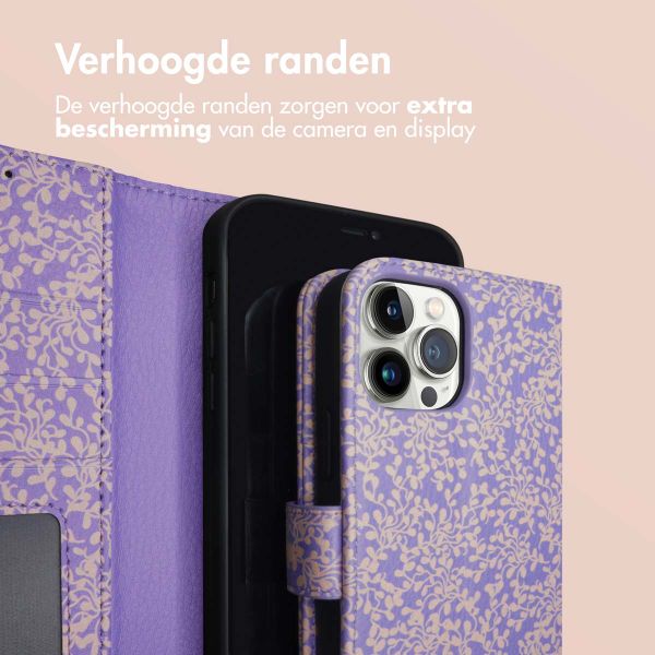 imoshion Design Bookcase iPhone 12 (Pro) - Purple White Flowers